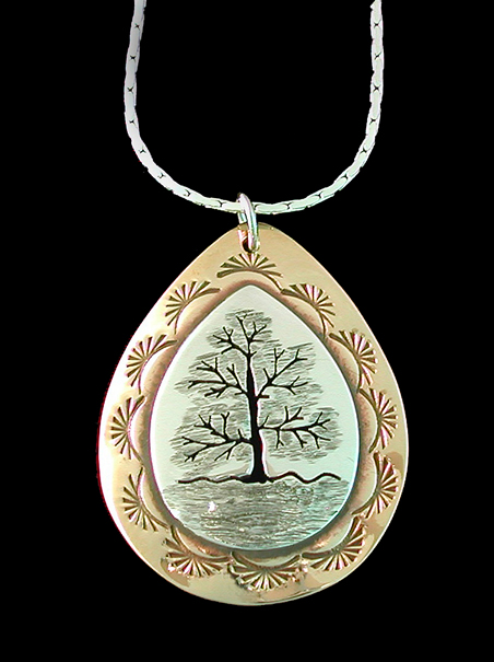 necklace pendant tree of life silver brass